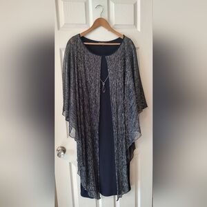 Elegant Navy Blue Sparkly Jeweled Party Dress